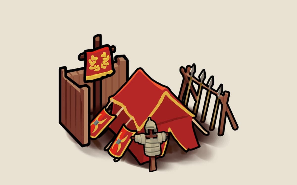 Казарма на легионерите, ниво II: спрайтът от играта