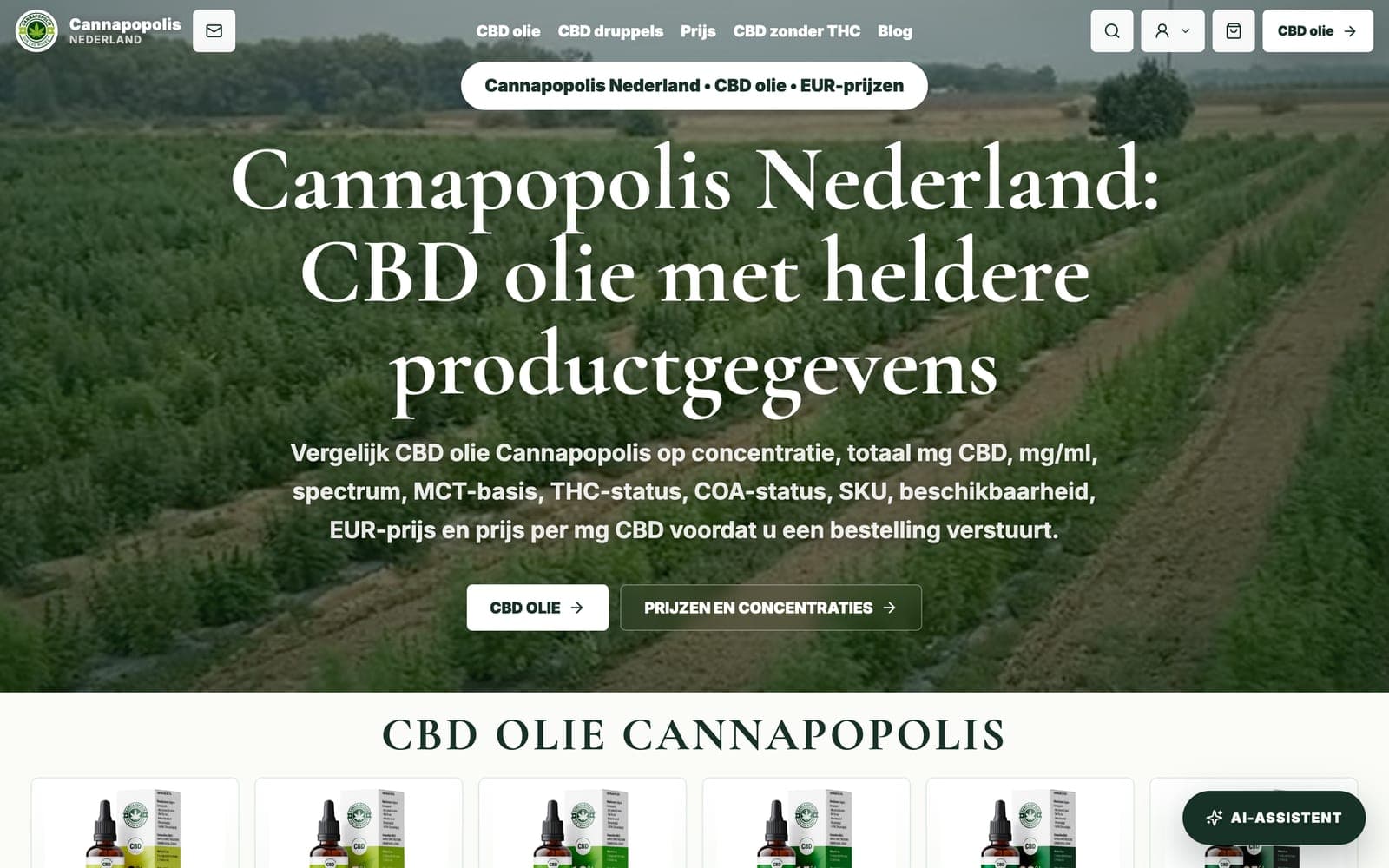 Нидерландия · cannapopolis.nl: нидерландски текстове и цени в евро